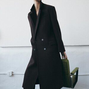 ZARA Oversized Double‑Breasted Wool Coat – Brown – ZW Collection – NWT Small